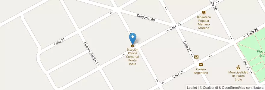 Mapa de ubicacion de Estación Policía Comunal Punta Indio en Arjantin, Buenos Aires, Partido De Punta Indio.