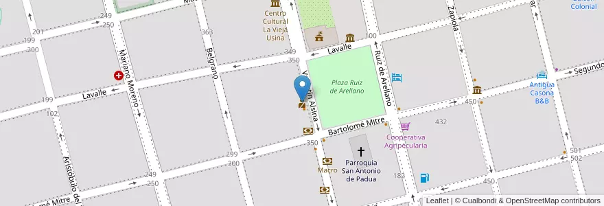 Mapa de ubicacion de Estación Policía Comunal San Antonio de Areco en 아르헨티나, 부에노스아이레스주, Partido De San Antonio De Areco, San Antonio De Areco.