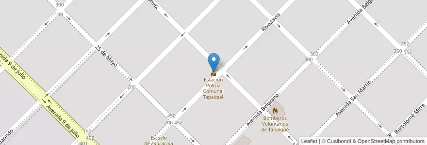 Mapa de ubicacion de Estación Policía Comunal Tapalqué en Аргентина, Буэнос-Айрес, Partido De Tapalqué.