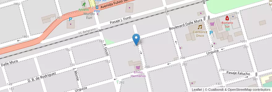 Mapa de ubicacion de Estación Popular Fm 101.1 en Arjantin, Córdoba, Departamento San Justo, Municipio Arroyito, Pedanía Arroyito, Arroyito.