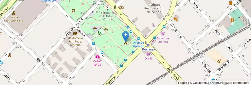 Mapa de ubicacion de Estación Saludable Parque Los Andes, Chacarita en الأرجنتين, Ciudad Autónoma De Buenos Aires, Buenos Aires, Comuna 15.