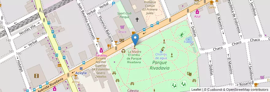 Mapa de ubicacion de Estación Saludable Parque Rivadavia, Caballito en Аргентина, Буэнос-Айрес, Буэнос-Айрес, Comuna 6.