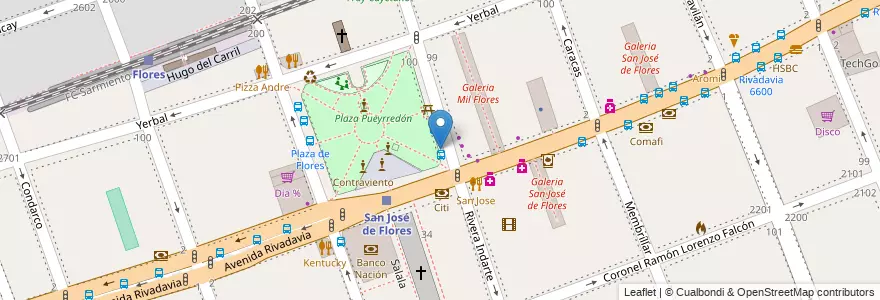 Mapa de ubicacion de Estación Saludable Plaza Flores, Flores en Argentina, Autonomous City Of Buenos Aires, Comuna 7, Autonomous City Of Buenos Aires.