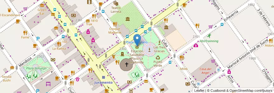 Mapa de ubicacion de Estación Saludable Plaza La Redonda, Belgrano en Argentinië, Ciudad Autónoma De Buenos Aires, Buenos Aires, Comuna 13.