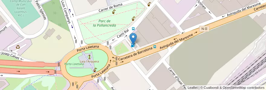 Mapa de ubicacion de ESTACION SERVICIO MATARO en Espanha, Catalunha, Barcelona, Maresme, Mataró.