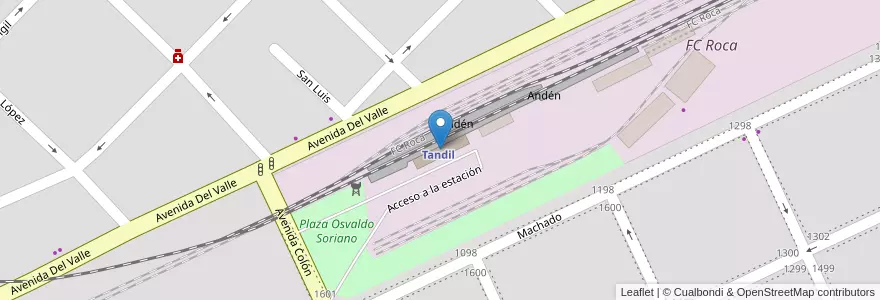 Mapa de ubicacion de Estación Tandil en Argentinien, Provinz Buenos Aires, Partido De Tandil, Tandil.