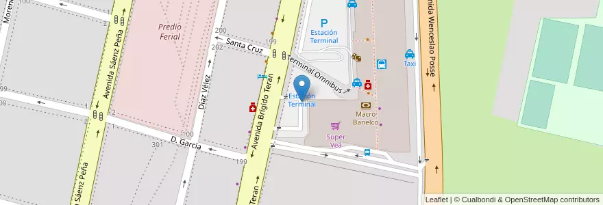Mapa de ubicacion de Estación Terminal en Argentinië, Tucumán, San Miguel De Tucumán, Departamento Capital, San Miguel De Tucumán.