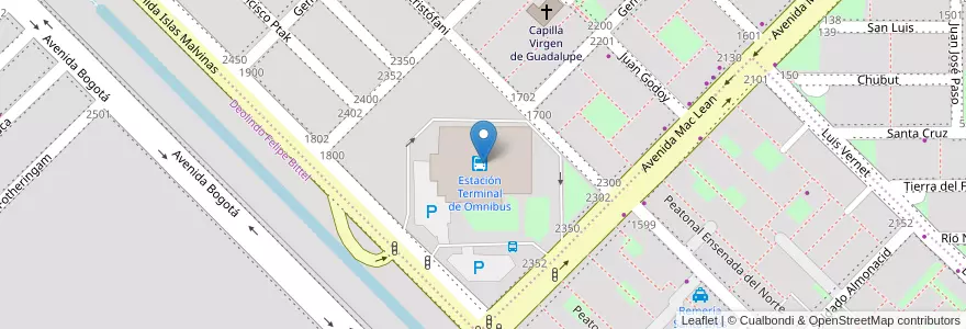Mapa de ubicacion de Estación Terminal de Omnibus en Argentina, Chaco, Departamento San Fernando, Resistencia, Resistencia.