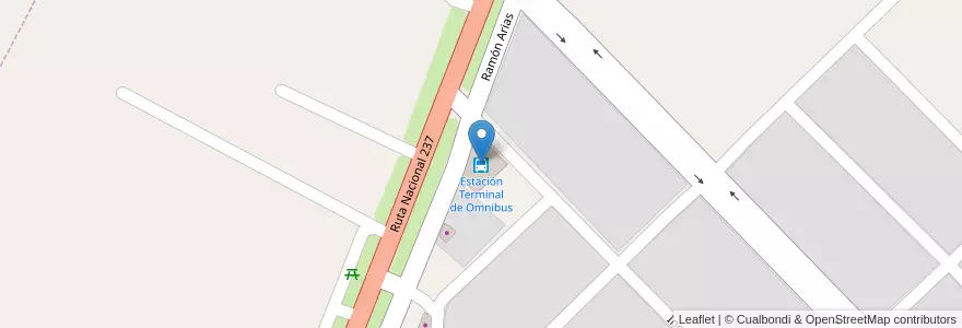 Mapa de ubicacion de Estación Terminal de Omnibus en 아르헨티나, 칠레, 네우켄주, Departamento Picún Leufú, Picún Leufú, Picún Leufú.