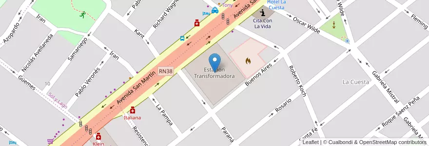 Mapa de ubicacion de Estacion Transformadora en Argentina, Córdoba, Departamento Punilla, Pedanía San Roque, Municipio De Villa Carlos Paz, Villa Carlos Paz.