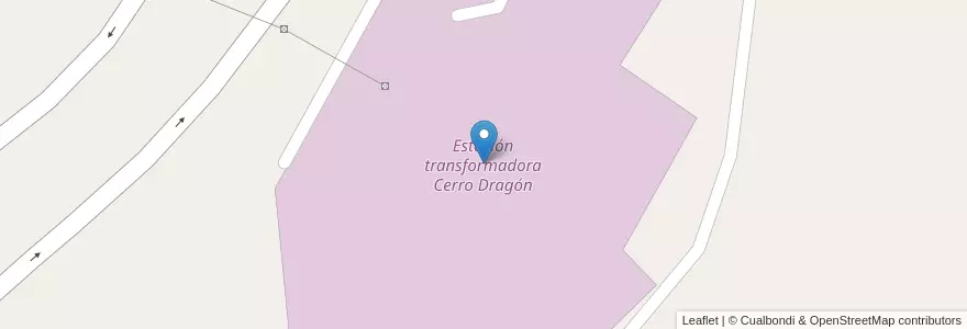 Mapa de ubicacion de Estación transformadora Cerro Dragón en Argentina, Cile, Chubut, Departamento Escalante.