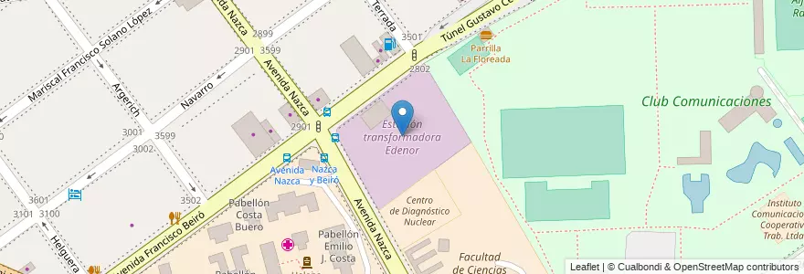 Mapa de ubicacion de Estación transformadora Edenor, Agronomia en Arjantin, Ciudad Autónoma De Buenos Aires, Buenos Aires, Comuna 11, Comuna 15.