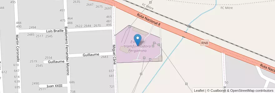 Mapa de ubicacion de Estación transformadora Pergamino en Argentina, Buenos Aires, Partido De Pergamino.