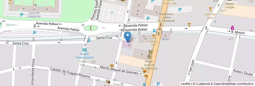Mapa de ubicacion de Estación Transformadora San Martín en Argentine, Chili, Mendoza, Departamento Capital, Sección 2ª Barrio Cívico, Ciudad De Mendoza.