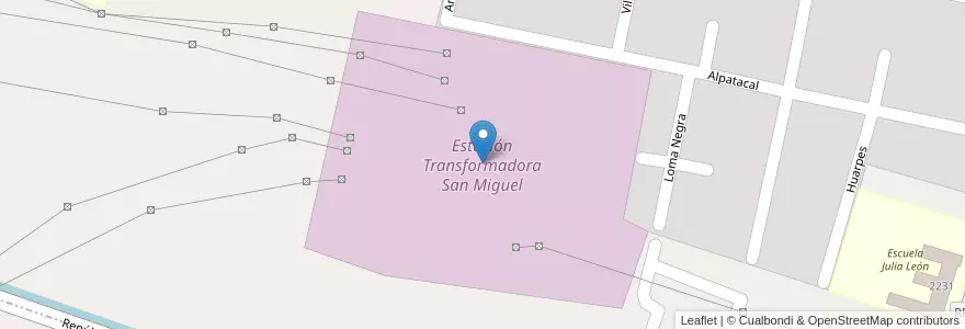 Mapa de ubicacion de Estación Transformadora San Miguel en Argentina, San Juan, Chile, Rivadavia, Rawson.