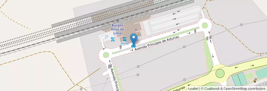 Mapa de ubicacion de Estación trenes Rosa de Lima en España, Castilla Y León, Burgos, Alfoz De Burgos, Burgos.