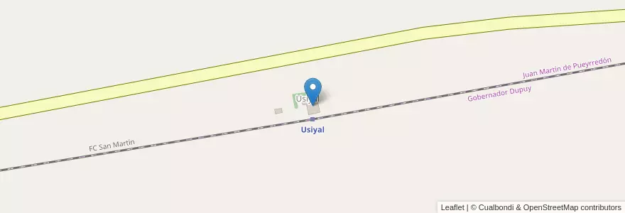 Mapa de ubicacion de Estación Usiyal en Argentine, San Luis, Gobernador Dupuy.
