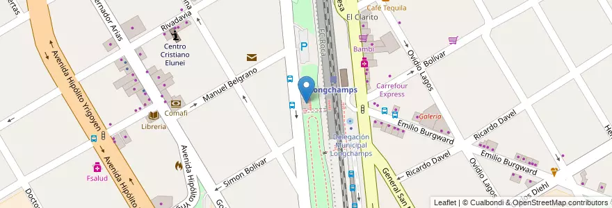 Mapa de ubicacion de Estación en Argentine, Province De Buenos Aires, Partido De Almirante Brown, Longchamps.
