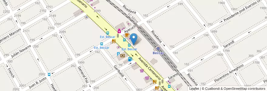 Mapa de ubicacion de Estacionamiento en 阿根廷, 布宜诺斯艾利斯省, Partido De San Isidro, Beccar.