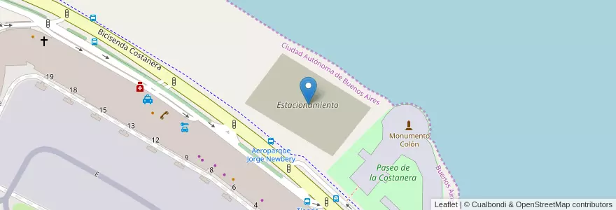 Mapa de ubicacion de Estacionamiento en Argentina.