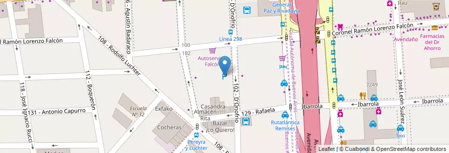 Mapa de ubicacion de Estacionamiento en Argentina, Buenos Aires, Partido De Tres De Febrero, Ciudadela.