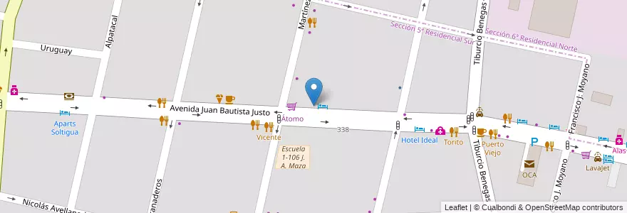 Mapa de ubicacion de Estacionamiento en آرژانتین, شیلی, Mendoza, Departamento Capital, Ciudad De Mendoza.