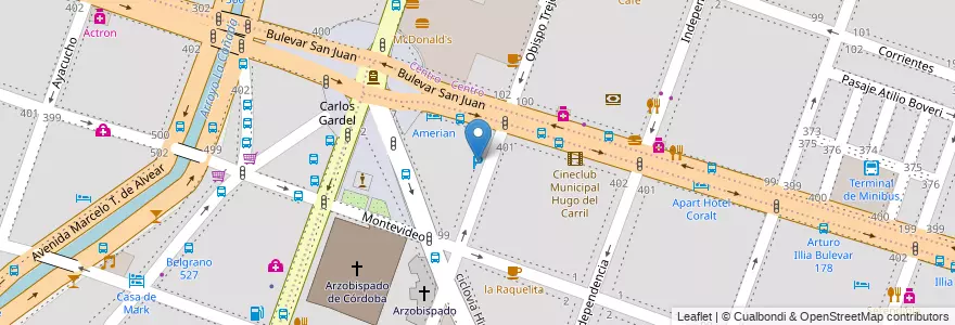 Mapa de ubicacion de Estacionamiento 24 hs en 阿根廷, Córdoba, Departamento Capital, Pedanía Capital, Córdoba, Municipio De Córdoba.