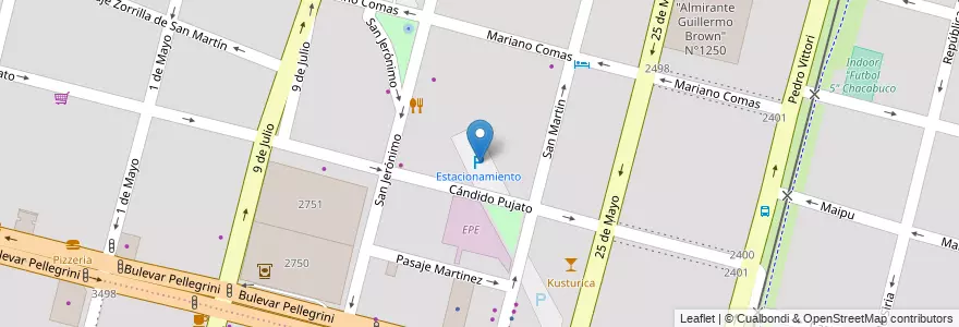 Mapa de ubicacion de Estacionamiento en آرژانتین, سانتافه, Departamento La Capital, Santa Fe Capital, سانتافه.