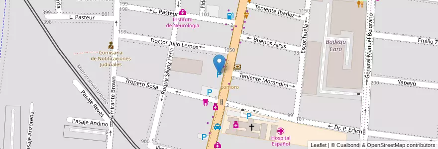 Mapa de ubicacion de Estacionamiento 24h en Argentinien, Chile, Mendoza, Godoy Cruz, Departamento Godoy Cruz, Distrito Ciudad De Godoy Cruz.
