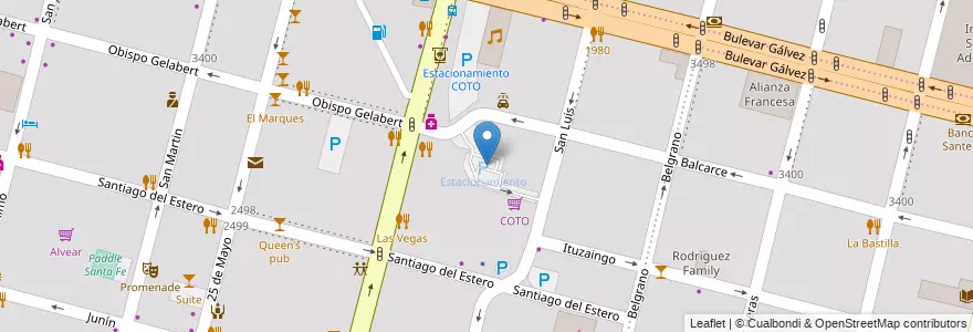 Mapa de ubicacion de Estacionamiento en Argentine, Santa Fe, Departamento La Capital, Santa Fe Capital, Santa Fe.