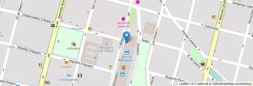 Mapa de ubicacion de Estacionamiento en Argentinien, Santa Fe, Departamento La Capital, Santa Fe Capital, Santa Fe.