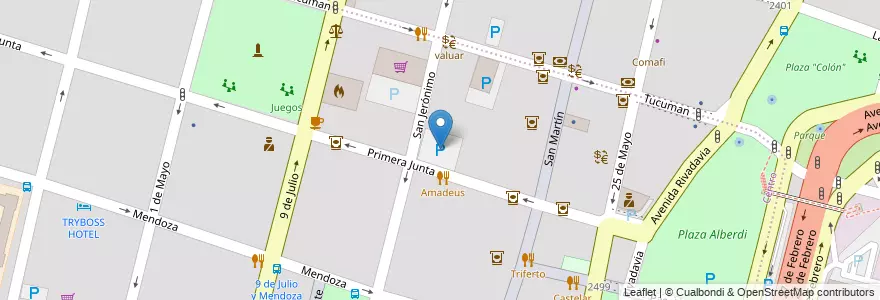 Mapa de ubicacion de Estacionamiento en Arjantin, Santa Fe, Departamento La Capital, Santa Fe Capital, Santa Fe.