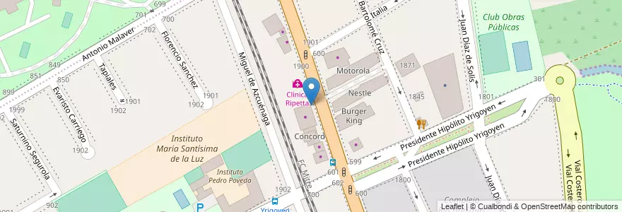 Mapa de ubicacion de Estacionamiento en Arjantin, Buenos Aires, Partido De Vicente López, Vicente López.