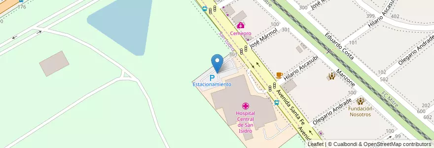 Mapa de ubicacion de Estacionamiento en الأرجنتين, بوينس آيرس, Partido De San Isidro.