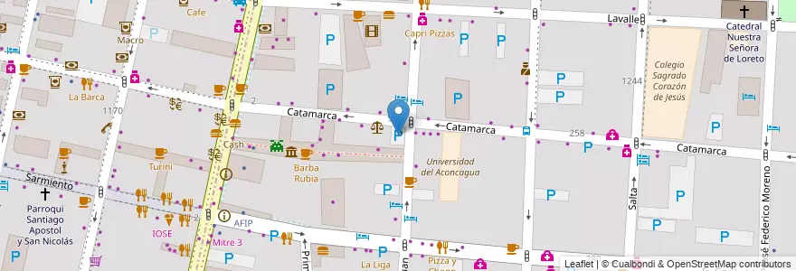 Mapa de ubicacion de Estacionamiento en آرژانتین, شیلی, Mendoza, Departamento Capital, Ciudad De Mendoza, Sección 3ª Parque O'Higgins.