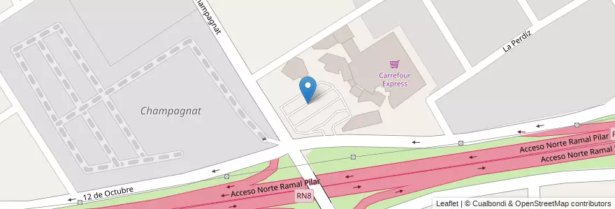 Mapa de ubicacion de Estacionamiento en アルゼンチン, ブエノスアイレス州, Partido Del Pilar, Pilar.