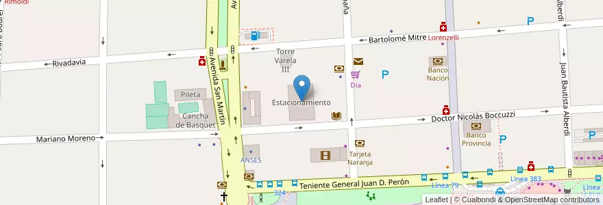 Mapa de ubicacion de Estacionamiento en آرژانتین, استان بوئنوس آیرس, Partido De Florencio Varela, Florencio Varela.