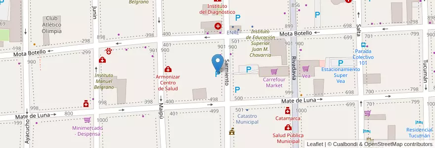 Mapa de ubicacion de Estacionamiento en Arjantin, Catamarca, Departamento Capital, Municipio De San Fernando Del Valle De Catamarca, San Fernando Del Valle De Catamarca.