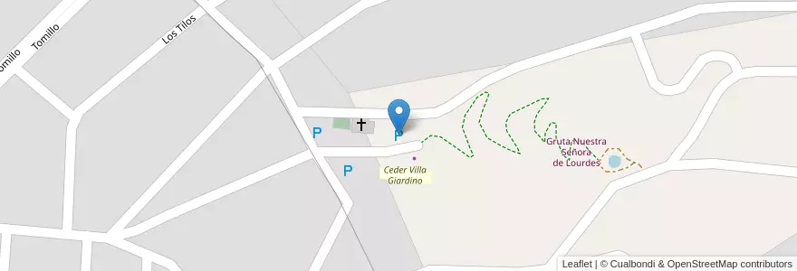 Mapa de ubicacion de Estacionamiento en Argentinien, Provinz Córdoba, Departamento Punilla, Pedanía San Antonio, Municipio De Villa Giardino, Villa Giardino.