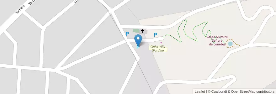 Mapa de ubicacion de Estacionamiento en Arjantin, Córdoba, Departamento Punilla, Pedanía San Antonio, Municipio De Villa Giardino, Villa Giardino.