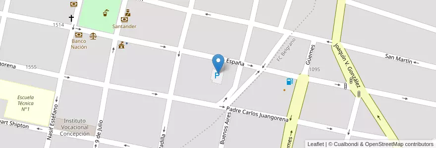 Mapa de ubicacion de Estacionamiento en Argentinië, Tucumán, Departamento Chicligasta, Municipio De Concepción, Concepción.