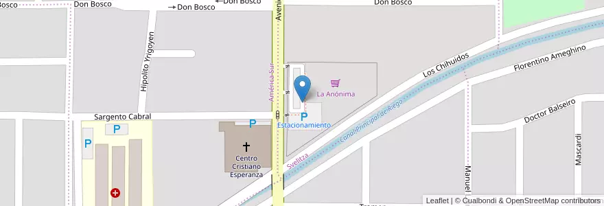 Mapa de ubicacion de Estacionamiento en Argentina, Chile, Neuquén, Departamento Confluencia, Municipio De Plottier, Plottier.