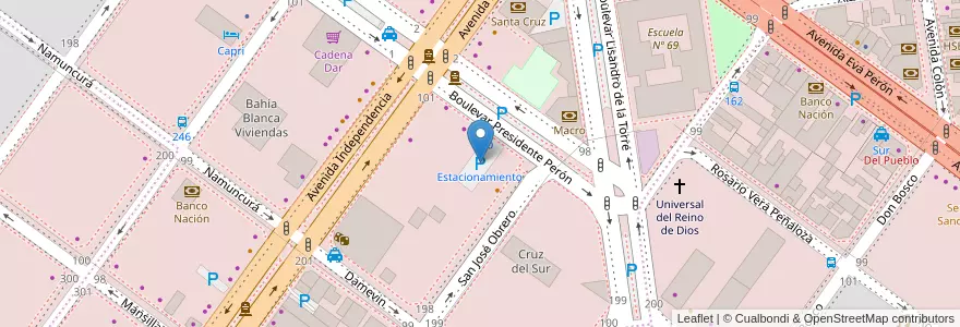 Mapa de ubicacion de Estacionamiento en Arjantin, Santa Cruz, Şili, Mercado De La Ciudad, Deseado, Caleta Olivia.