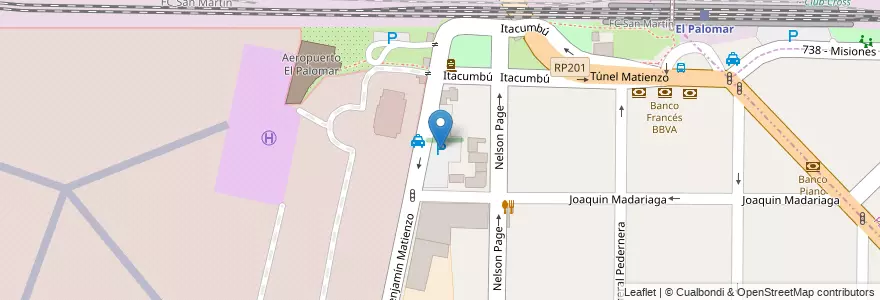Mapa de ubicacion de Estacionamiento Aeropuerto El Palomar "A" en Argentinien, Provinz Buenos Aires, Partido De Morón, El Palomar.