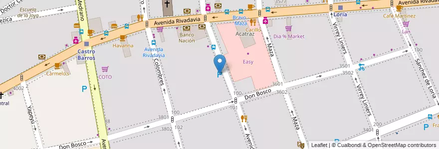 Mapa de ubicacion de Estacionamiento, Almagro en Argentinië, Ciudad Autónoma De Buenos Aires, Comuna 5, Buenos Aires.