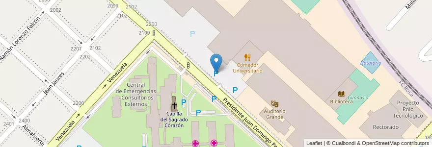 Mapa de ubicacion de Estacionamiento Alumnos en Arjantin, Buenos Aires, Partido De La Matanza, San Justo.