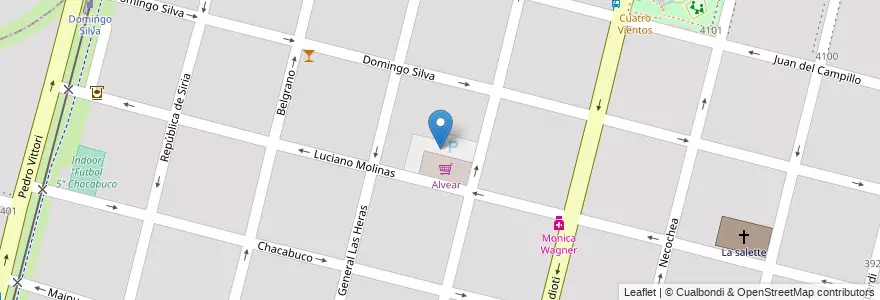 Mapa de ubicacion de Estacionamiento Alvear en Argentinien, Santa Fe, Departamento La Capital, Santa Fe Capital, Santa Fe.