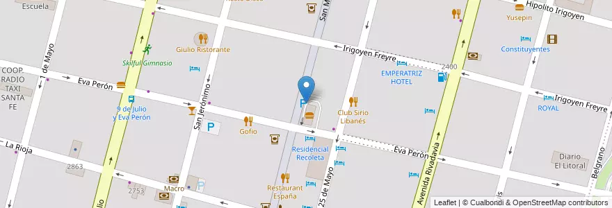 Mapa de ubicacion de Estacionamiento AutoMac en Argentina, Santa Fe, Departamento La Capital, Santa Fe Capital, Santa Fe.