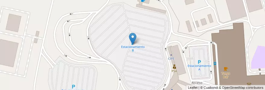 Mapa de ubicacion de Estacionamiento B en アルゼンチン, ブエノスアイレス州, Partido De Ezeiza, Aeropuerto Internacional Ezeiza.