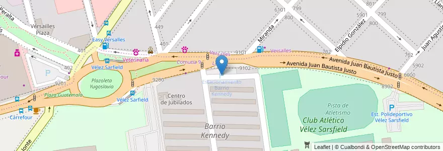 Mapa de ubicacion de Estacionamiento Barrio Kennedy, Versalles en Argentina, Ciudad Autónoma De Buenos Aires, Buenos Aires, Comuna 10.